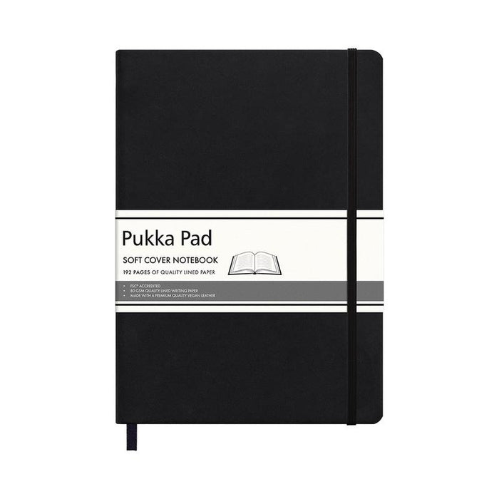 Pukka Soft Cover Lined Notebook 204 x 285mm Black P6980SCN_1