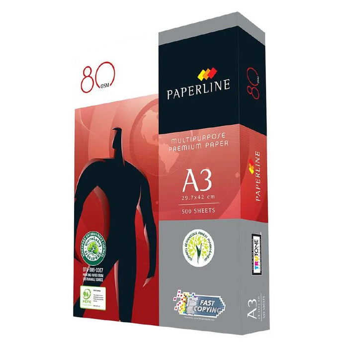Paperline A3 80gsm Copy Paper Ream 500 Sheets