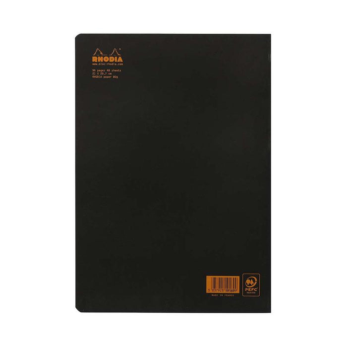 Rhodia Classic Notebook Stapled A4 Lined Black C119169C_3
