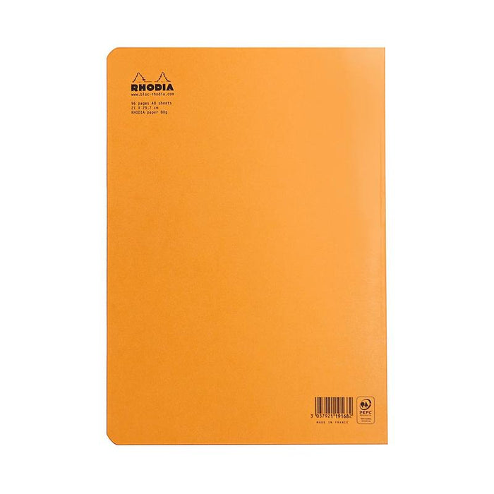 Rhodia Classic Notebook Stapled A4 Lined Orange C119168C_3