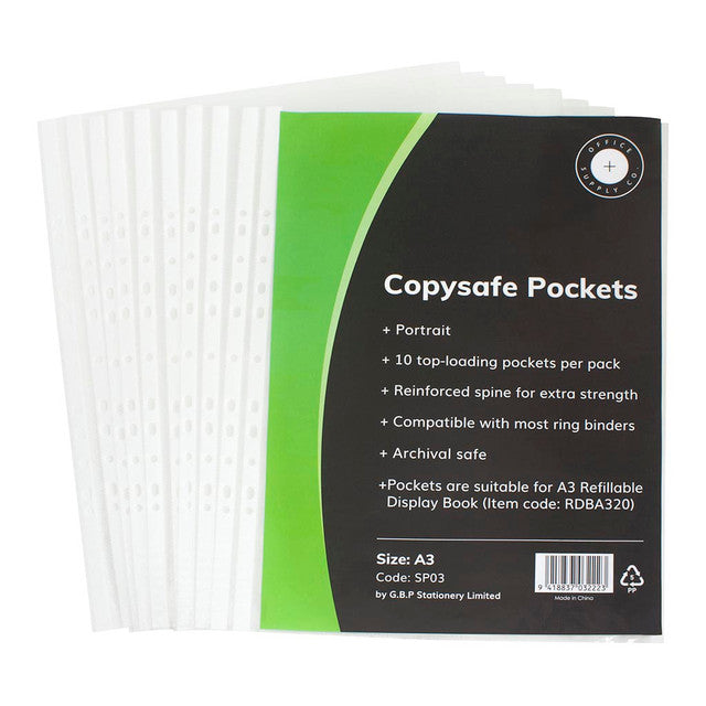 Osc Copysafe Pockets A3 Pack Of 10
