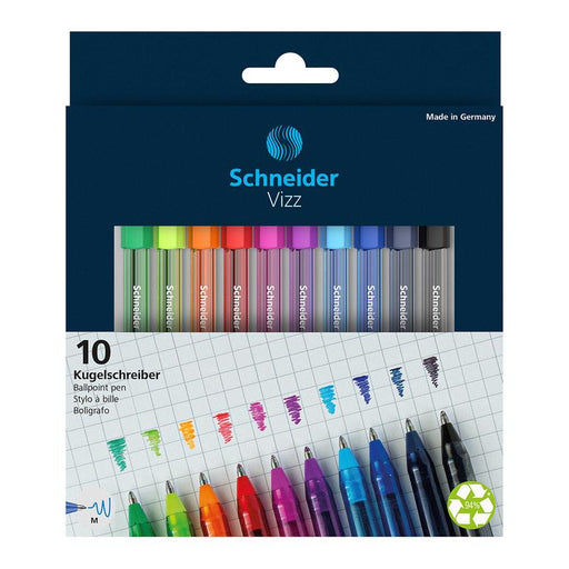 Schneider Ballpoint Pen Vizz Medium Assorted Wallet 10 pieces S102290_1