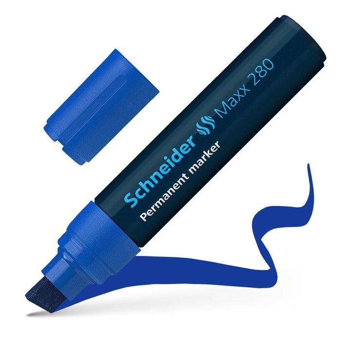Schneider Maxx 280 Blue Permanent Marker Chisel Tip 4-12mm_4