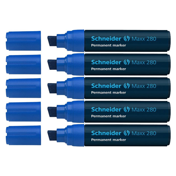 Schneider Maxx 280 Blue Permanent Marker Chisel Tip 4-12mm_6