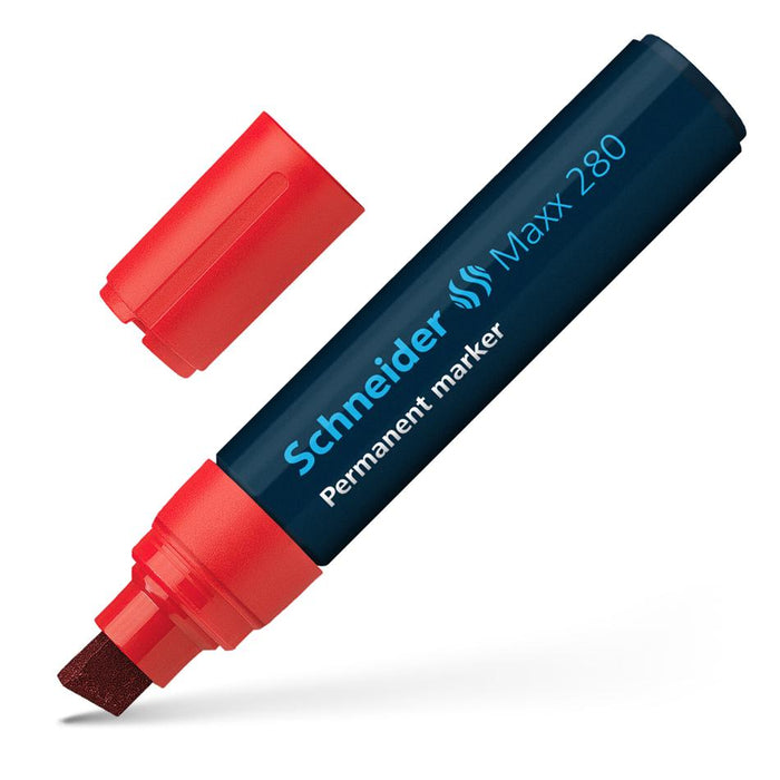 Schneider Maxx 280 Red Permanent Marker, Chisel Tip, 4-12mm_3