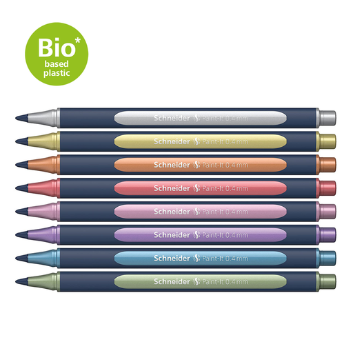 Schneider Metallic Rollerball Pens 0.4mm Assorted 8 Pack_1