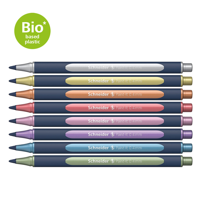 Schneider Metallic Rollerball Pens 0.4mm Assorted 8 Pack_1