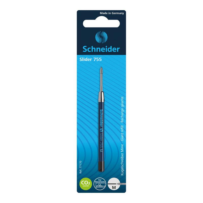 Schneider Pen Refill Ballpoint 755 Medium Black 1 piece (Fits Parker) S77170_2