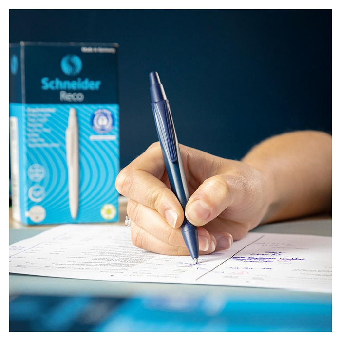 Schneider Reco Medium Blue Ink Ballpoint Pen Dark Blue S131813_3