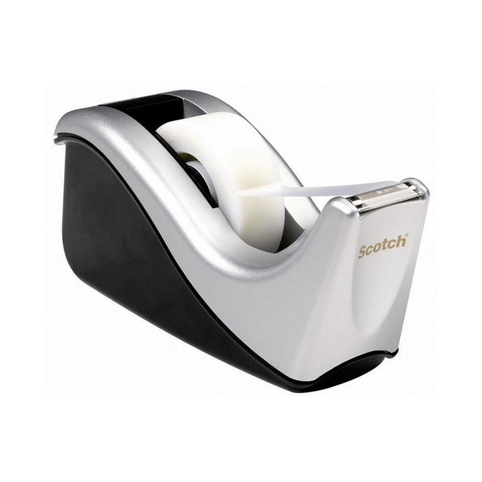 Scotch C60 Tape Dispenser Silver & Black Wave Design_1