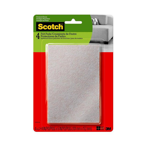 Scotch Felt Pads SP840 Rectangle Beige, Pack of 4 11256_1