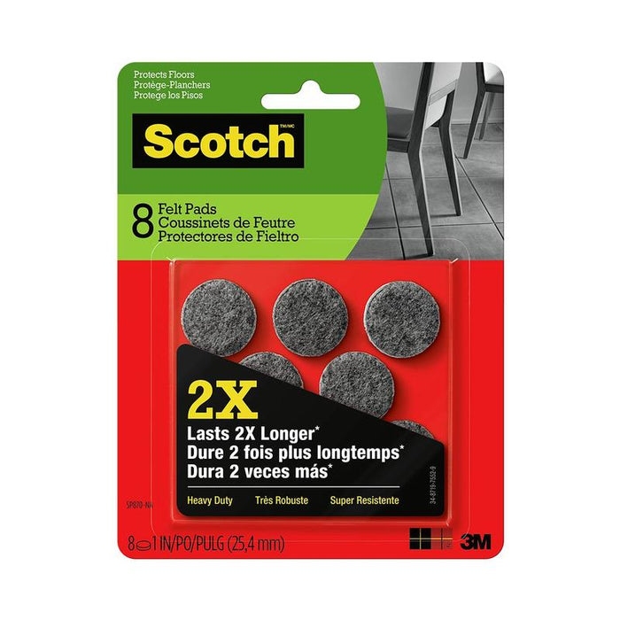 Scotch Felt Pads SP870 Heavy Duty 2.5cm Round, Pack of 8 11259_1