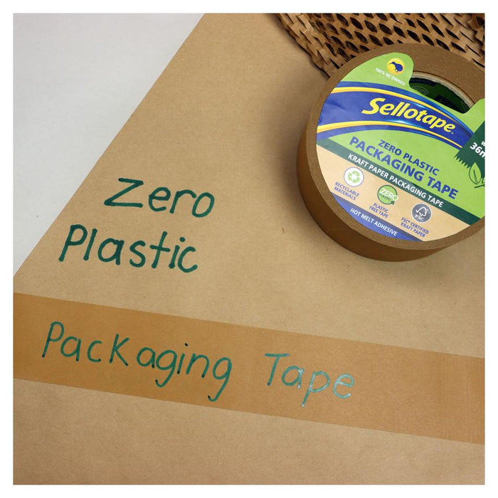 Sellotape Kraft Paper Packaging Tape 48mm x 50m Eco-Friendly_3