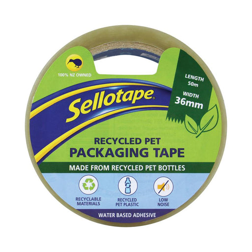 Sellotape Low Noise Recycled PET Packaging Tape 36mm x 50m_1