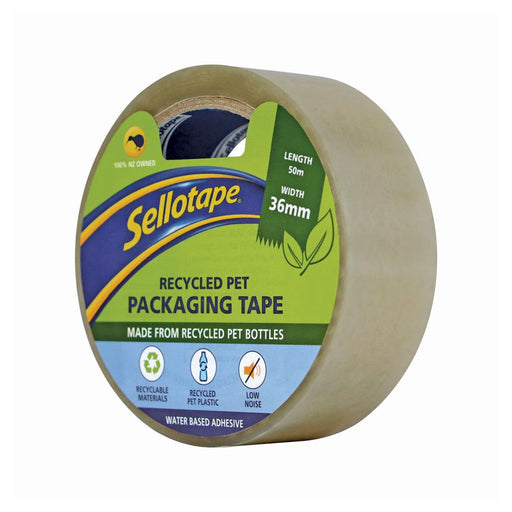 Sellotape Low Noise Recycled PET Packaging Tape 36mm x 50m_2