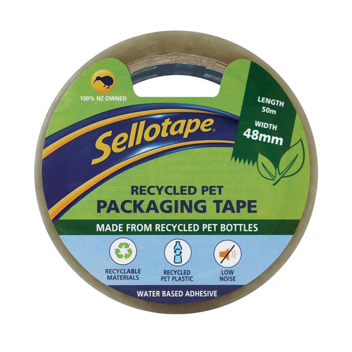 Sellotape Recycled PET Low Noise Packaging Tape 48mm x 50m_1