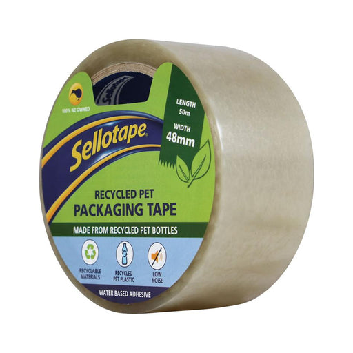 Sellotape Recycled PET Low Noise Packaging Tape 48mm x 50m_2