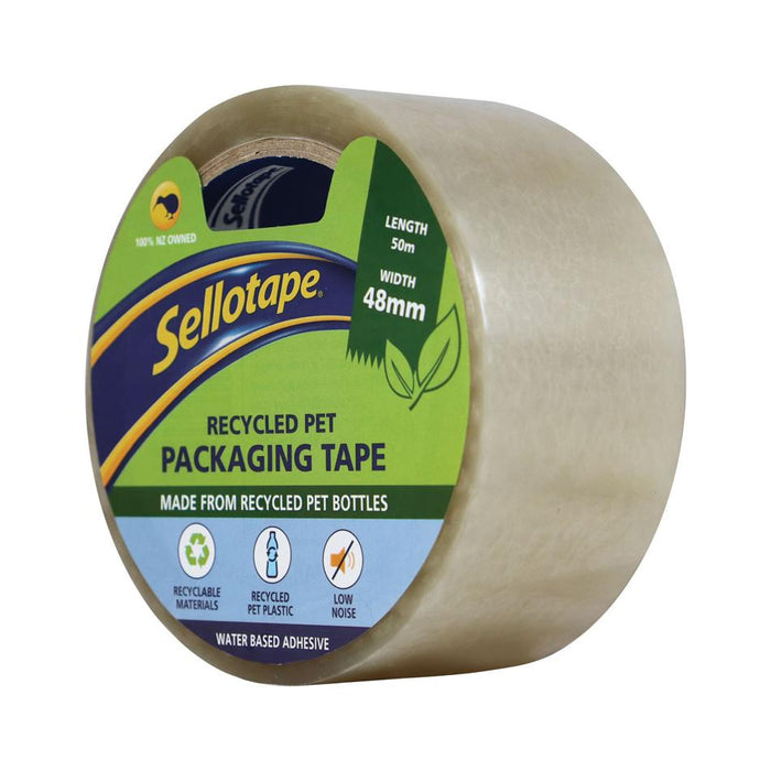 Sellotape Recycled PET Low Noise Packaging Tape 48mm x 50m_2