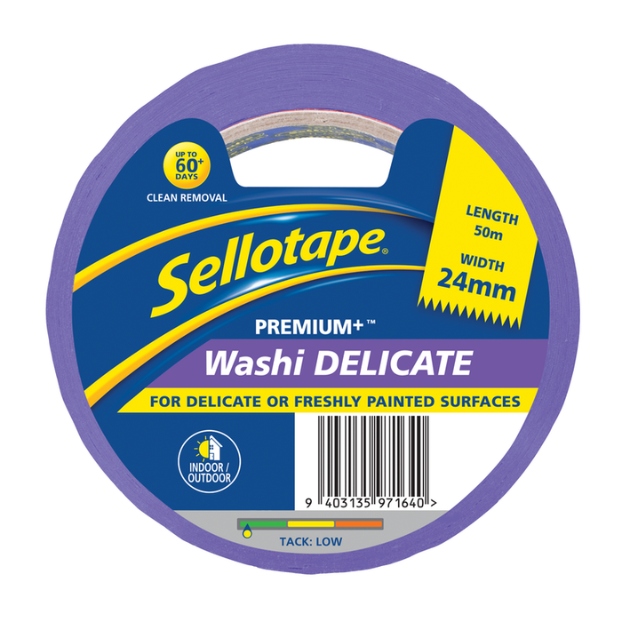 Sellotape Washi Premium Delicate Purple Tape 24mm x 50m_1
