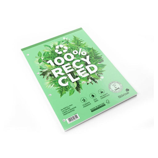 Silvine A4 Refill Pad 100% Recycled 120 Pages Ruled R101_2