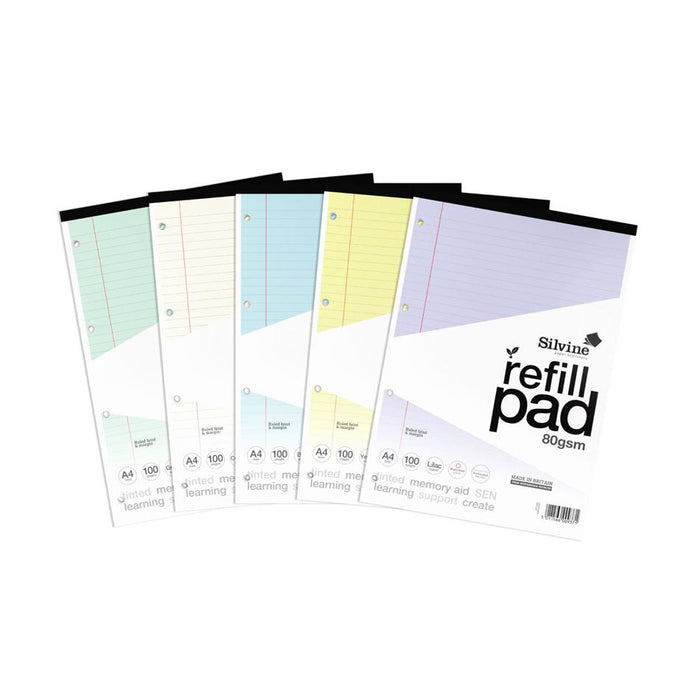 Silvine A4 Tinted Refill Pad 100 Pages 8mm Lined Cream_4