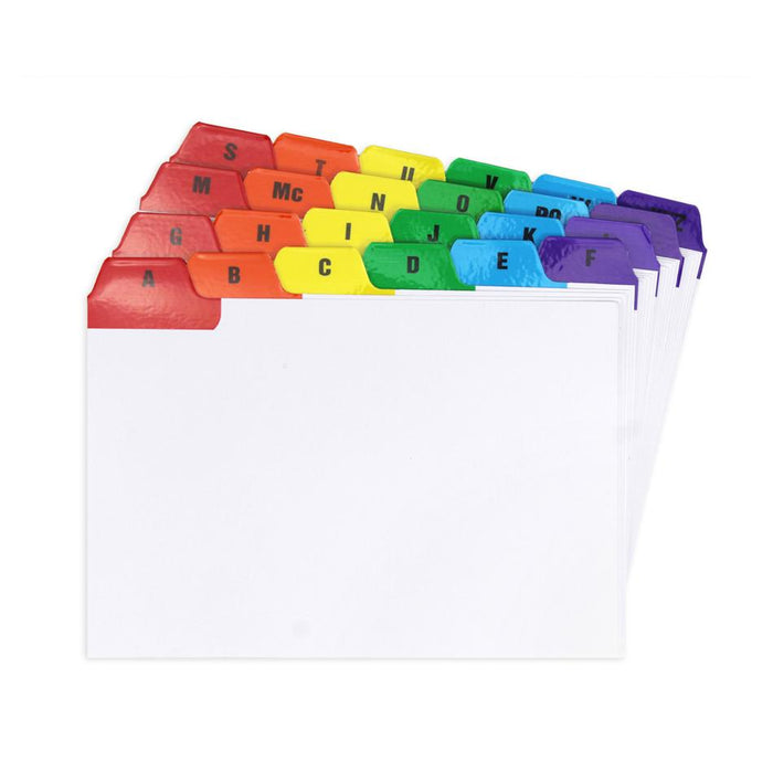 Silvine A-Z Guide Cards 6x4" with Coloured Tabs, 24 Pack_4