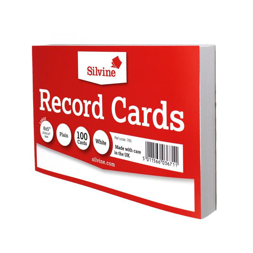 Silvine Record Cards 8x5 Plain SILVINE785_2