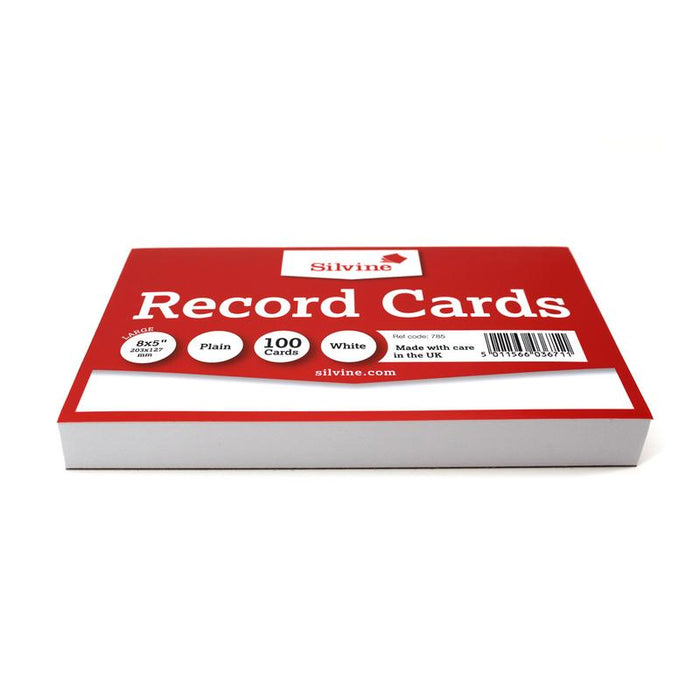 Silvine Record Cards 8x5 Plain SILVINE785_3