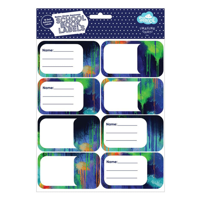 Spencil 16 Pack Colour Drip Name & Subject Labels 113930_1