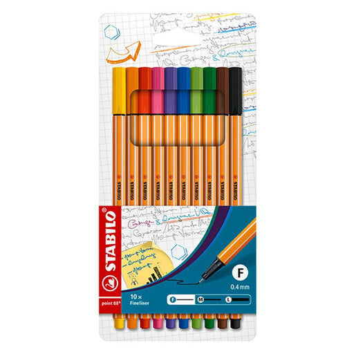 Stabilo Point 88 Fineliner Assorted Colors 0.4mm - 10 Pack_1