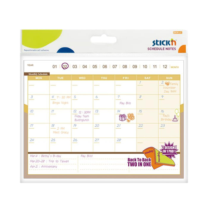Stick'n Monthly/Weekly Planner 150x203mm 40 Sheets_1