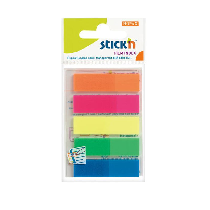 Stick'n Neon Film Index Flags 45x12mm, 125 Flags, 5 Colors_1