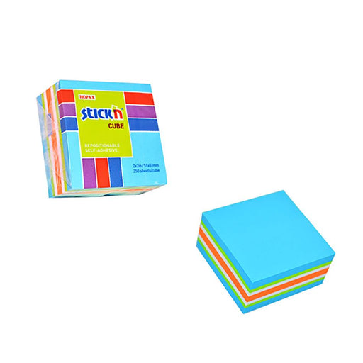 Stick'n Note Cube 51x51mm 250 Sheets Neon & Pastel Mix_1