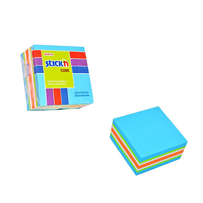 Stick'n Note Cube 51x51mm 250 Sheets Neon & Pastel Mix_1