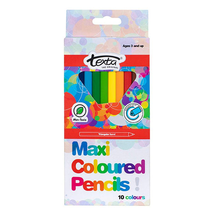 Maxi Coloured Pencils - Texta Pack of 10 — Marston Moor