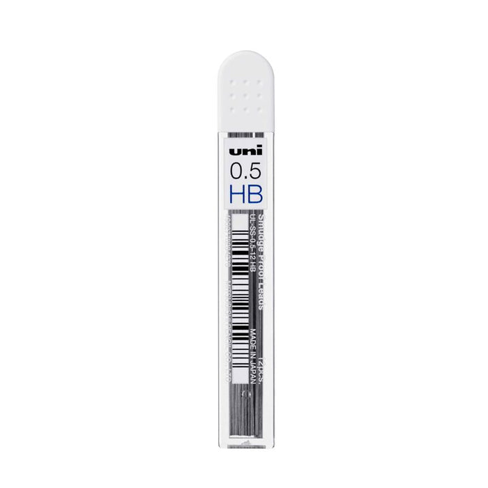 Uni 0.5mm HB Mechanical Pencil Leads Pk12 - Smudge Proof_1