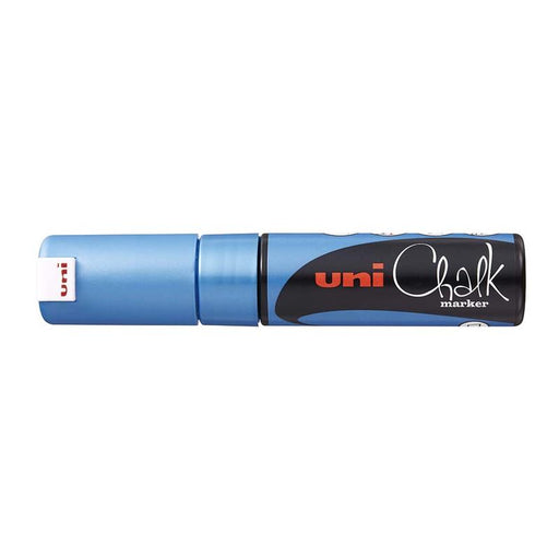 Uni Chalk Marker 8.0mm Chisel Tip Metallic Blue PWE-8K 249292_1