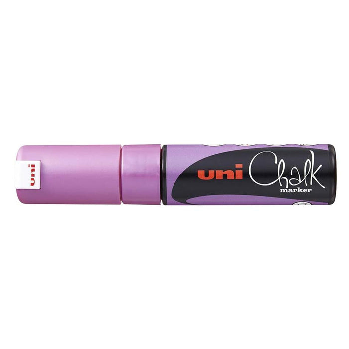 Uni Chalk Marker 8mm Chisel Tip Metallic Pink PWE-8K_1
