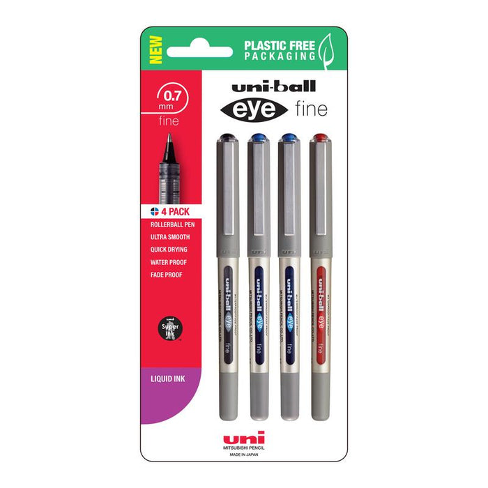 Uni Eye 0.7mm Fine Capped Assorted Hangsell Pk4 250355_1