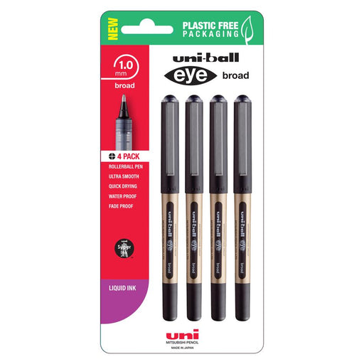 Uni Eye Rollerball Pen 1.0mm Black 4-Pack 250348_1