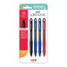Uni Laknock 1.0mm Medium Retractable Assorted Hangsell Pk4 250335_1