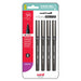 Uni Micro Deluxe Rollerball Pens 0.5mm Black Pk4 250354_1
