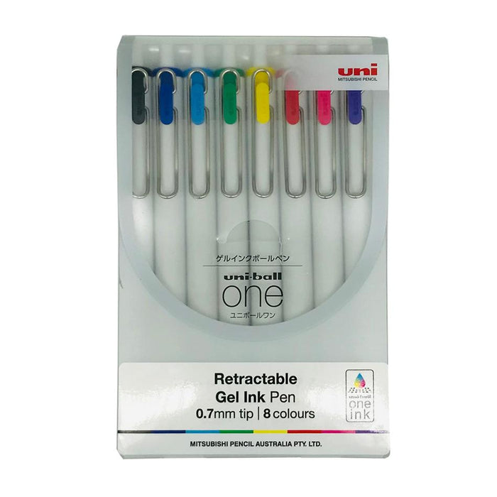 Uni One 0.7mm Gel Rollerball Pens 8 Pack Assorted Colors_1
