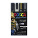 Uni Posca Marker 1.8-2.5mm Med Bullet 4 Pack Black White Gold Silver PC-5M 250323_1