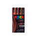 Uni Posca Marker 1.8-2.5mm Med Bullet 4 Pack Shades of Brown PC-5M 1023103_1