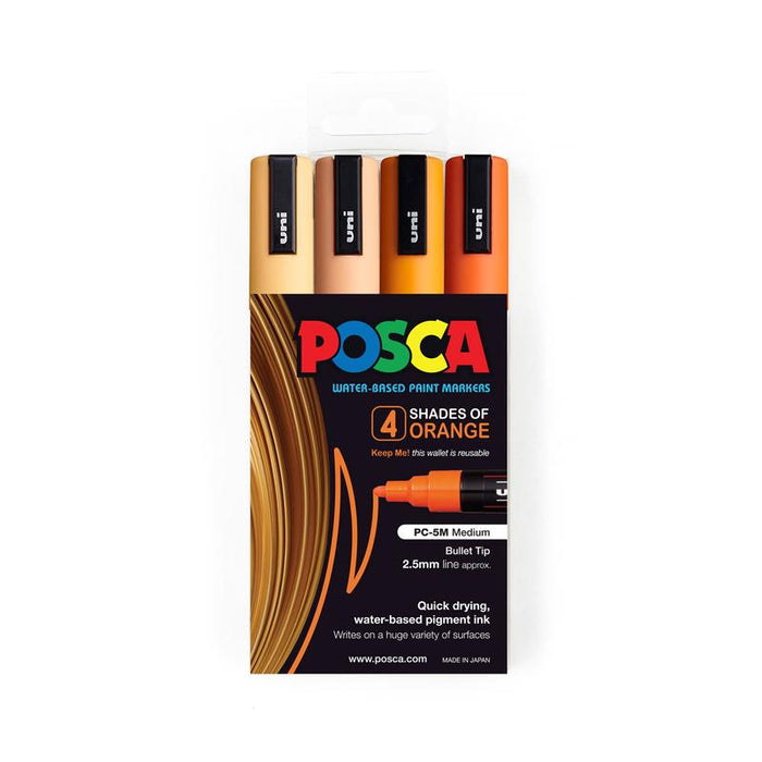Uni Posca Marker 1.8-2.5mm Med Bullet 4 Pack Shades of Orange PC-5M 1023102_1