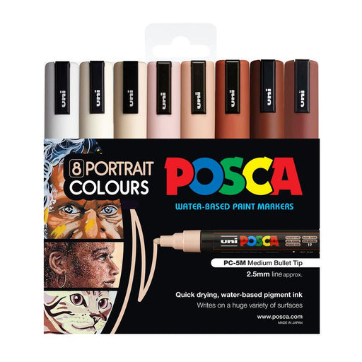 Uni Posca Marker 1.8-2.5mm Med Bullet 8 Pack Portrait PC-5M 1023109_1