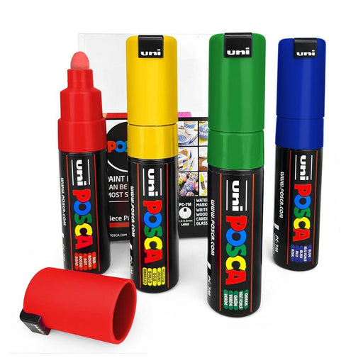 Uni Posca Marker 4.5mm 4-Pack: Green, Yellow, Red, Blue_2