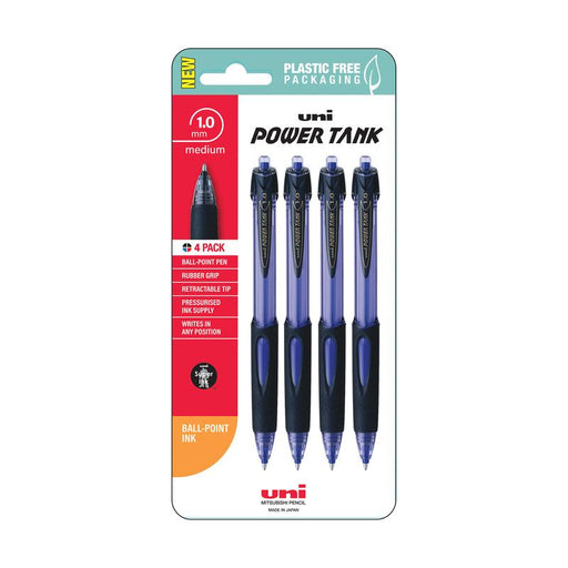 Uni PowerTank 1.0mm Retractable Blue Hangsell Pk4 250340_1