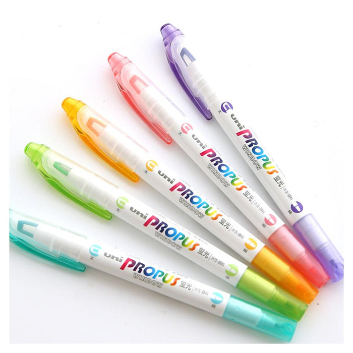 Uni Propus Double-Ended Highlighter 4mm0.6mm Pastel 5 Pack_2